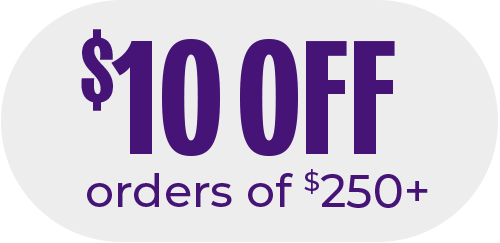 $10 off orders of $250+