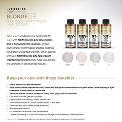 Joico Blonde Life Blue Violet Titanium Demi Glosses Fact Sheet