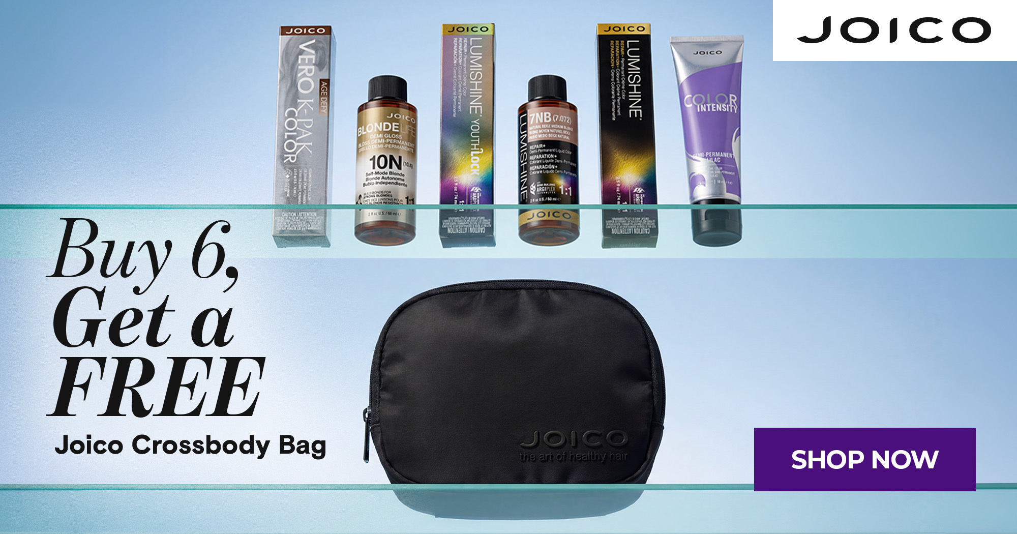 JULY AD Buy 6 Get A Free Joico Crossbody Bag
