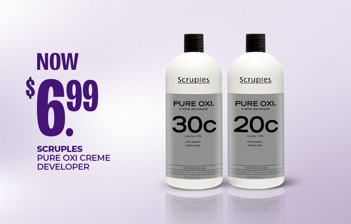(21) JULY/AUG Now $6.99 Scruples Pure Oxi Creme Developer