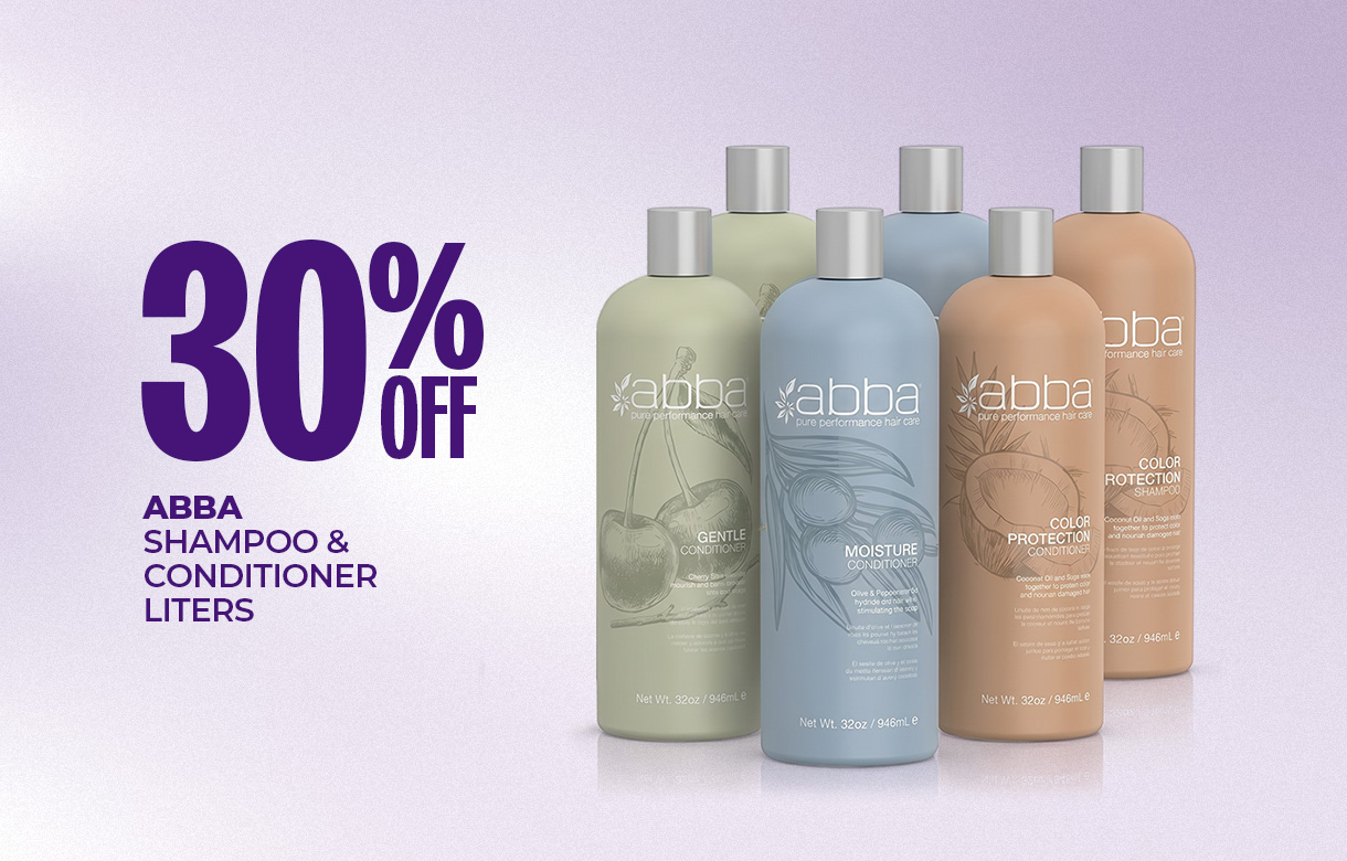 (29) JULY/AUG 30% Off Abba Shampoo & Conditioner Liters