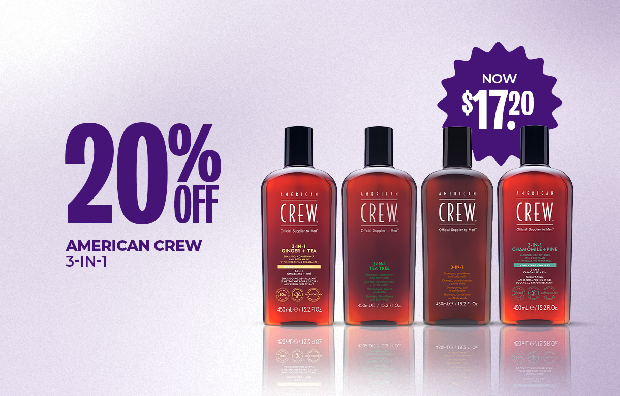 (45) JULY/AUG 20% Off American Crew 3-in-1