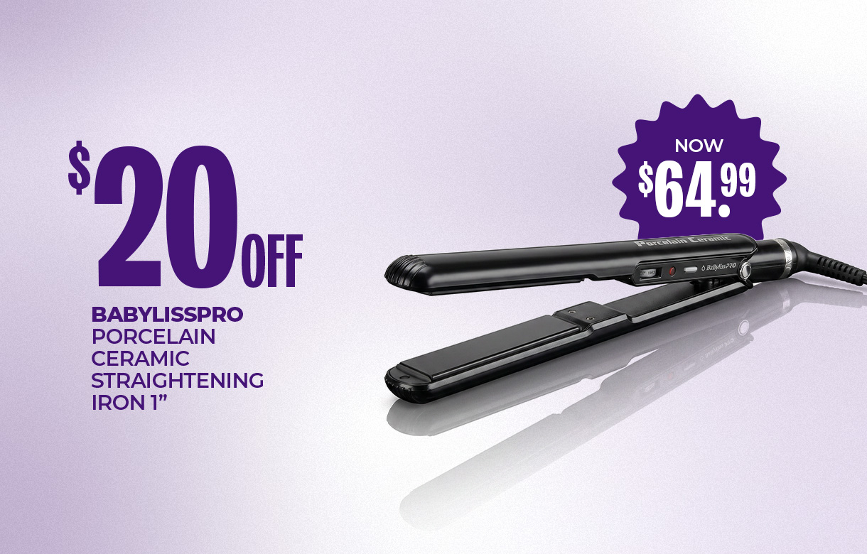 (56) JULY AUG $20 Off BaBylissPRO Porcelain Ceramic Straightening Iron 1"