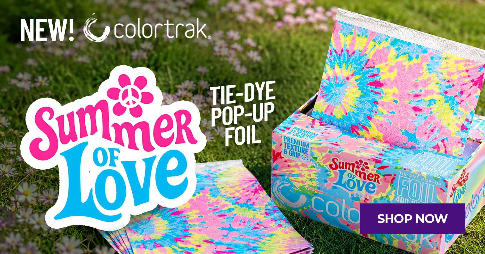 JUNE AD New Colortrak Summer of Love Tie-Dye Pop-up Foil