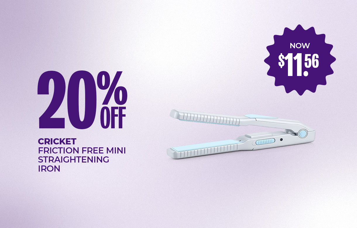 (17) JUNE 20% Off Cricket Friction Free Mini Straightening Iron