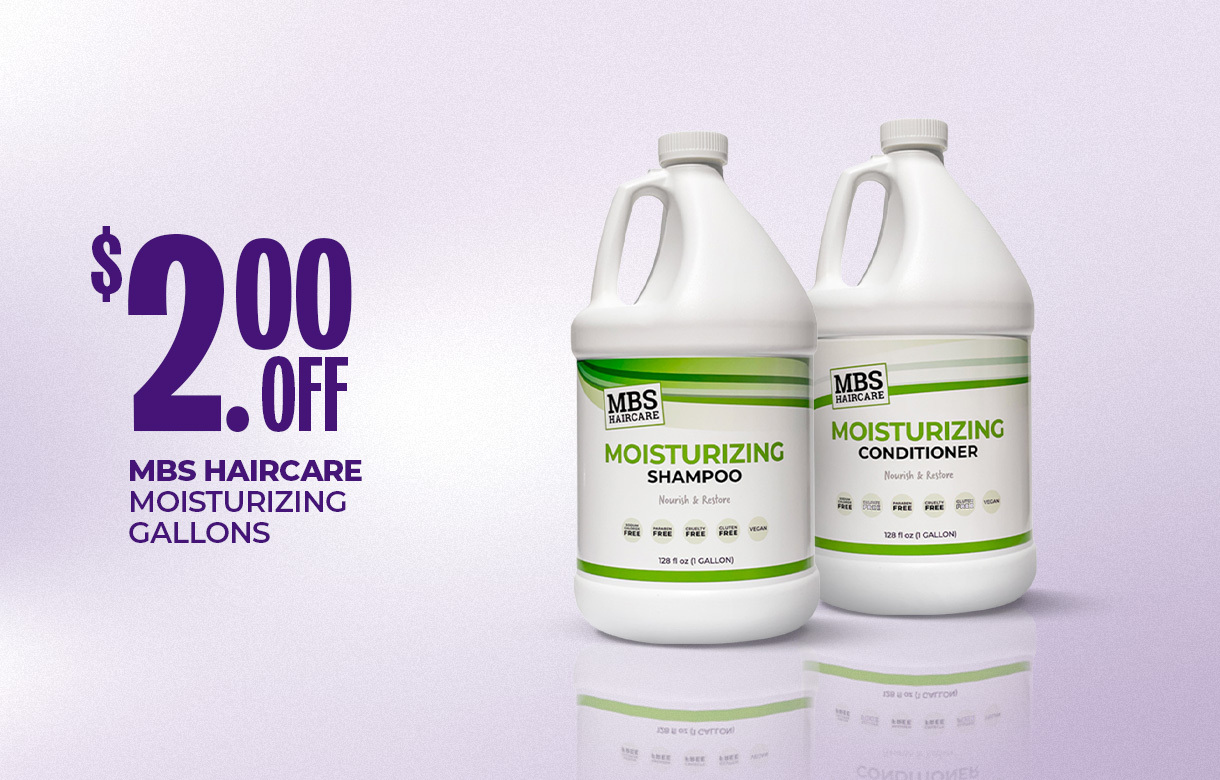 (28) JUNE Up to $4 Off MBS Haircare Moisturizing Gallons