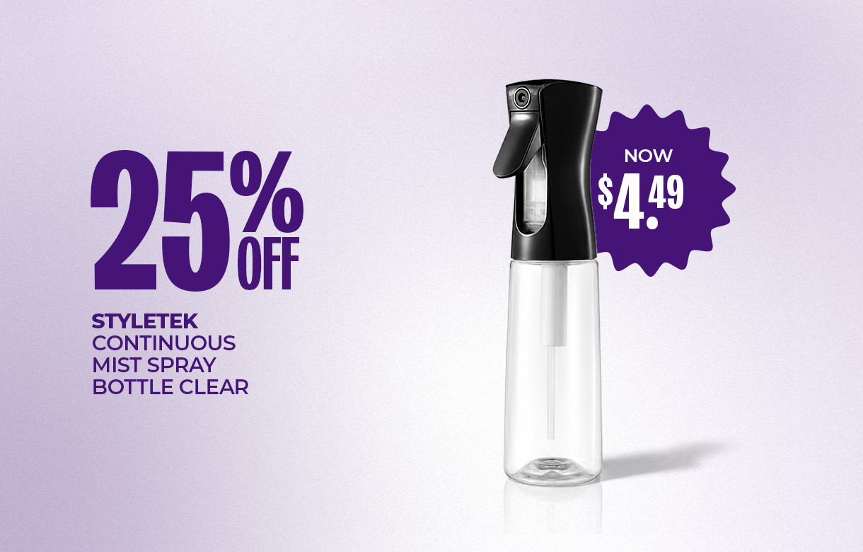 (38) JUNE 25% Off StyleTek Continuous Mist Spray Bottle Clear
