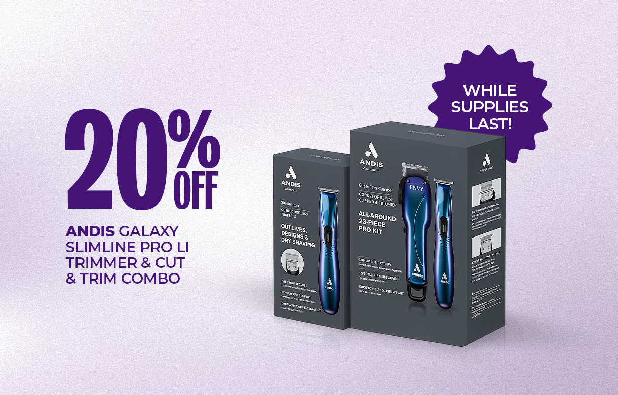 (36) MAY/JUNE 20% Off Andis Galaxy Slimline Pro Li Trimmer & Cut & Trim Combo