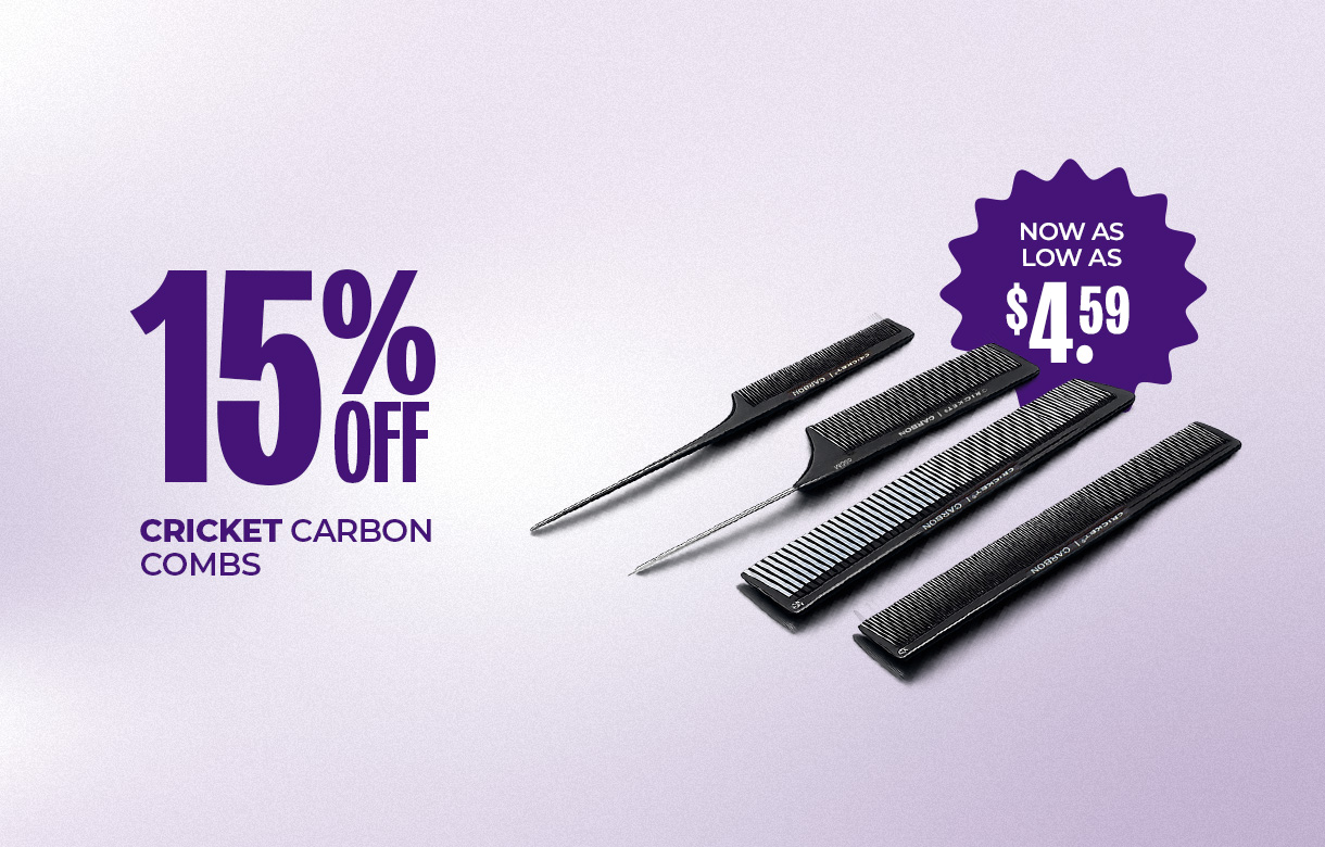 (44) MAY/JUNE 15% Off Cricket Carbon Combs