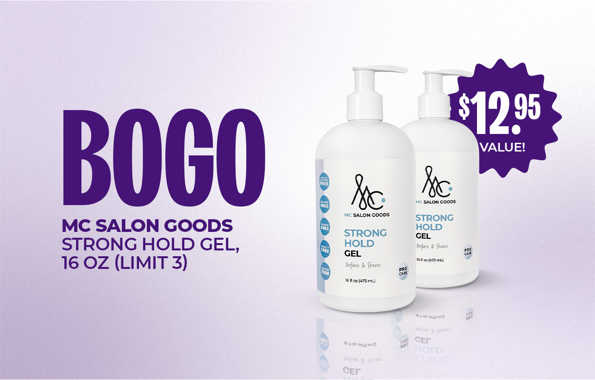 (54A) BOGO MC Salon Goods Stong Hold Gel, 16 oz (Limit 3)