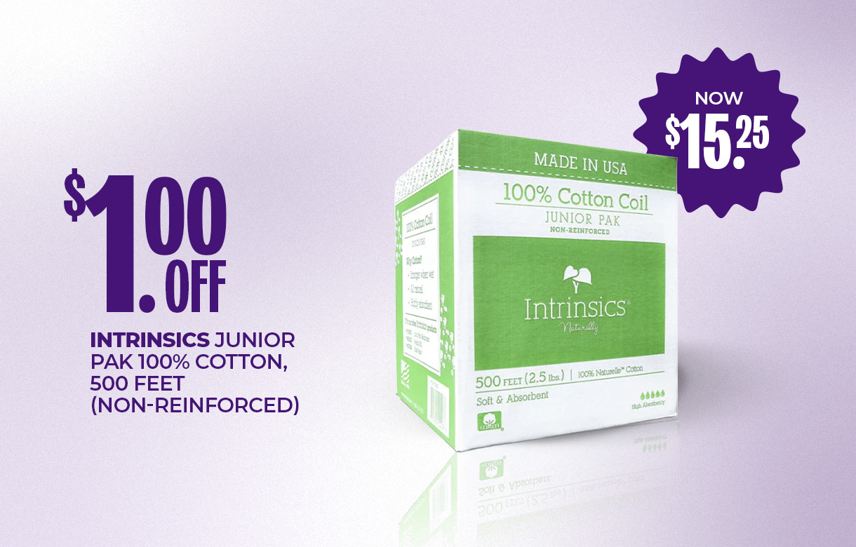(63) MAY/JUNE $1.00 Off Intrinsics Junior Pak 100% Cotton, 500 Feet (Non-Reinforced)