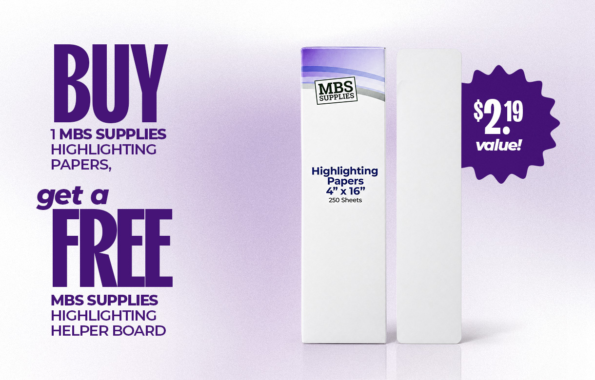 (13) OCT Buy 1 MBS Supplies Highlighting Papers, Get 1 MBS Supplies Highlighting Helper Board Free