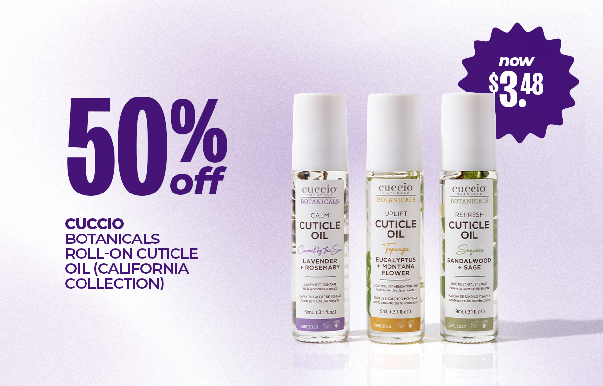 (27) SEPT/OCT 50% Off Cuccio Botanicals Roll-On Cuticle Oil (California Collection)
