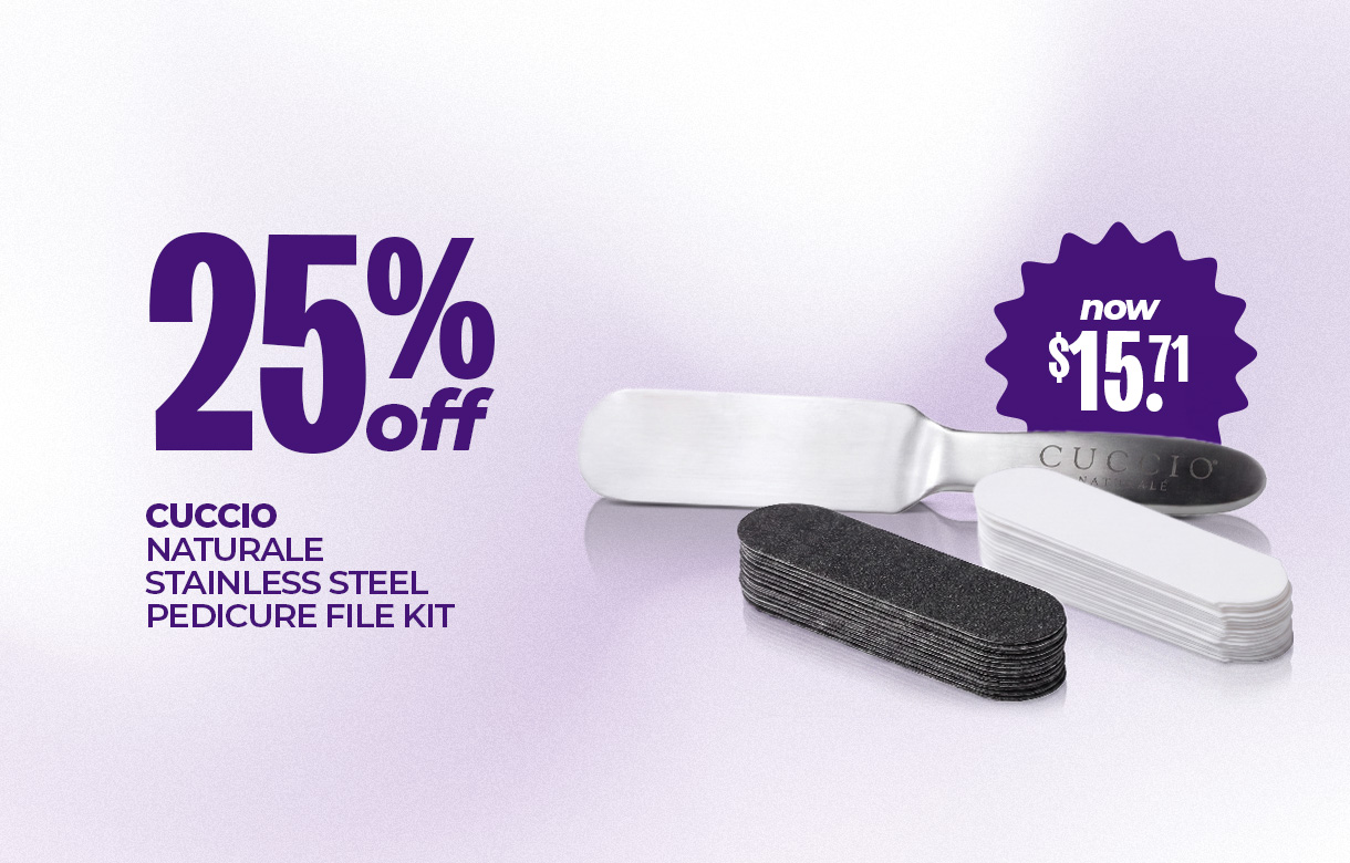 (28) SEPT/OCT 25% Off Cuccio Naturale Stainless Steel Pedicure File Kit