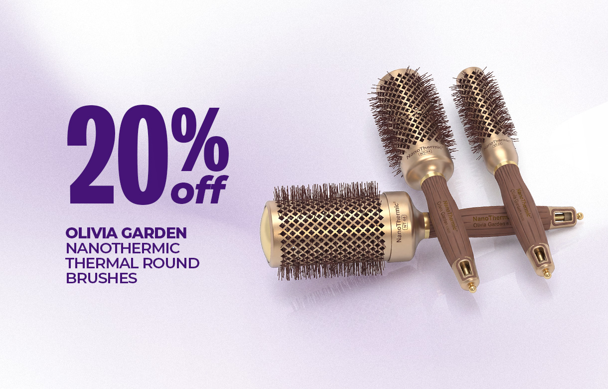 (50) SEPT/OCT 20% Off Olivia Garden NanoThermic Thermal Round Brushes