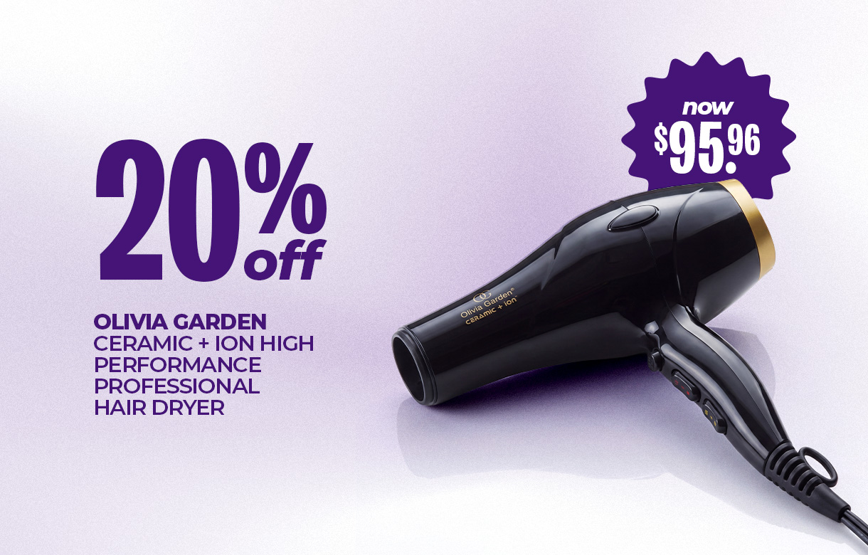 (53) SEPT/OCT 20% Off Olivia Garden Ceramic + Ion High Performance Professional Hair Dryer