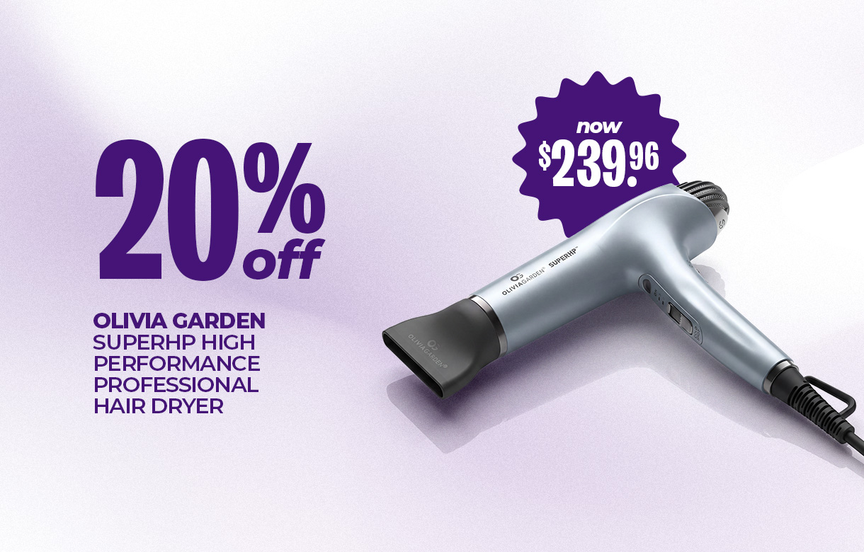 (54) SEPT/OCT 20% Olivia Garden SuperHP High Performance Professional Hair Dryer