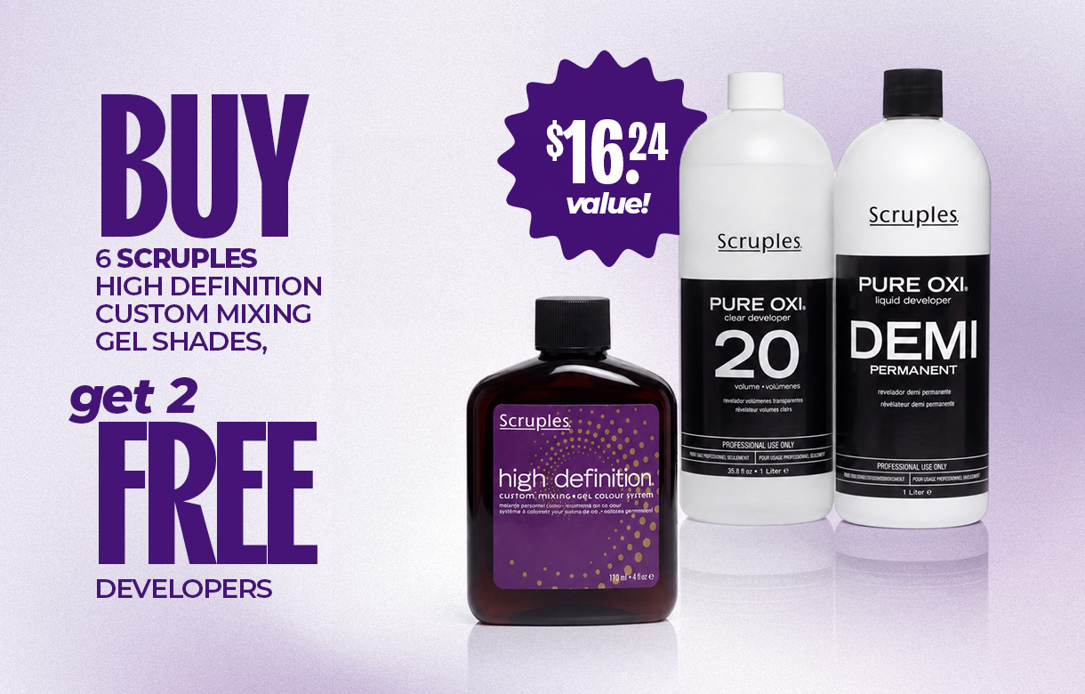 (58) SEPT/OCT Buy 6 Scruples High Definition Custom Mixing Gel Shades Get 2 Developers Free