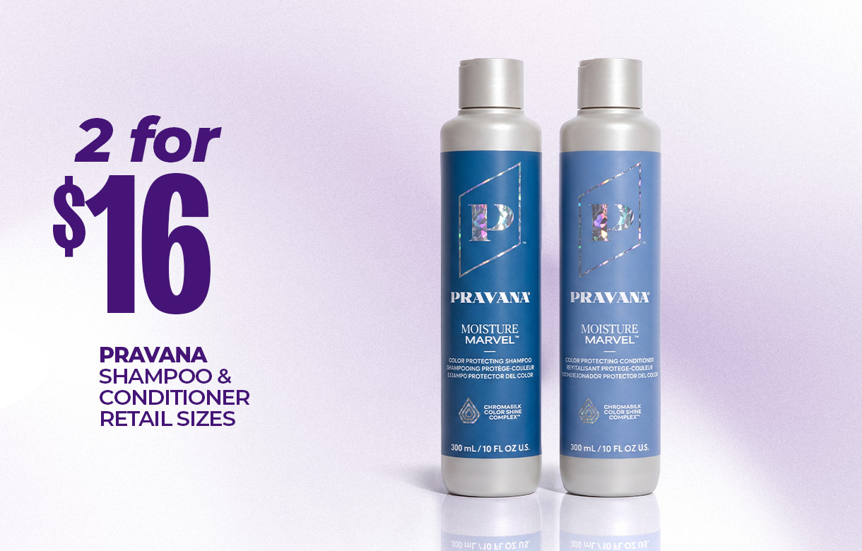 (9) OCT 2 for $16.00 PRAVANA Shampoo & Conditioner Retail Sizes