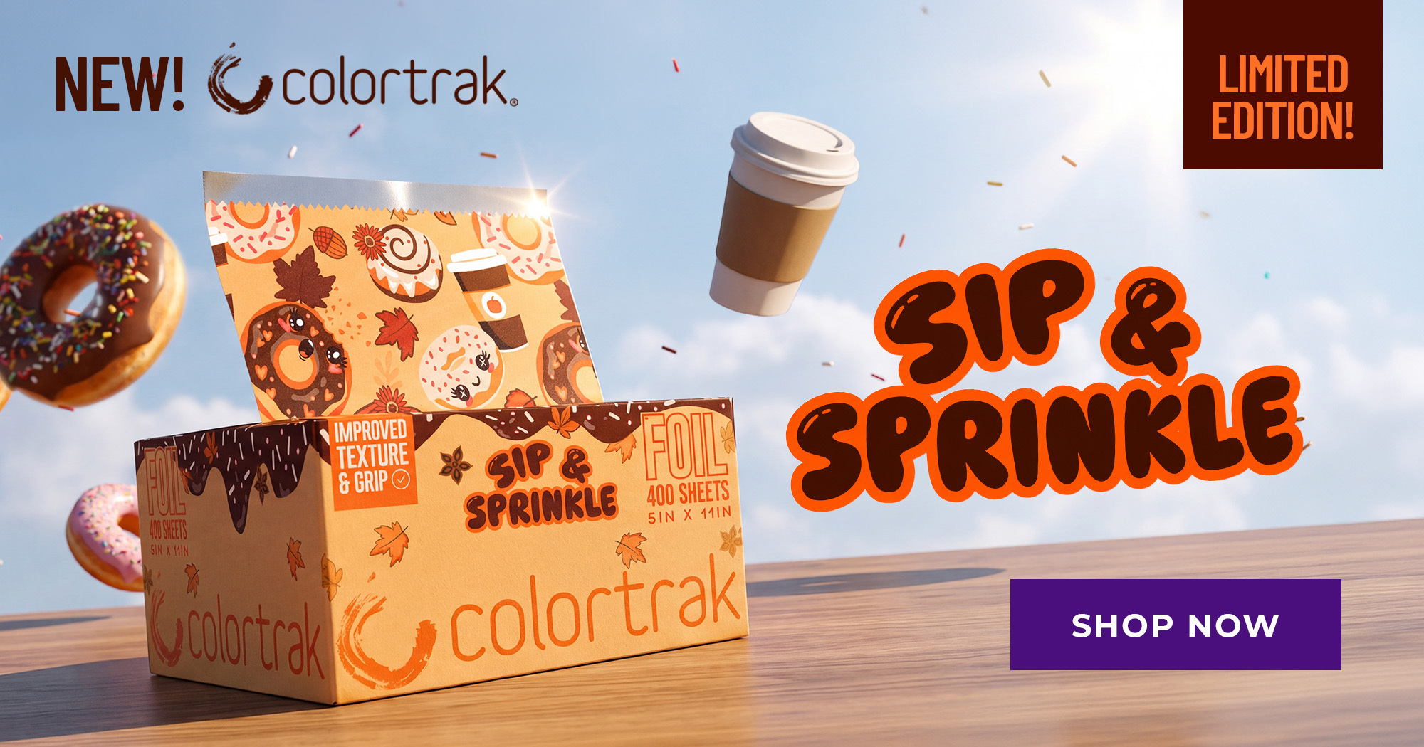 SEPT AD Colortrak Sip & Sprinkle Pop-up Foil