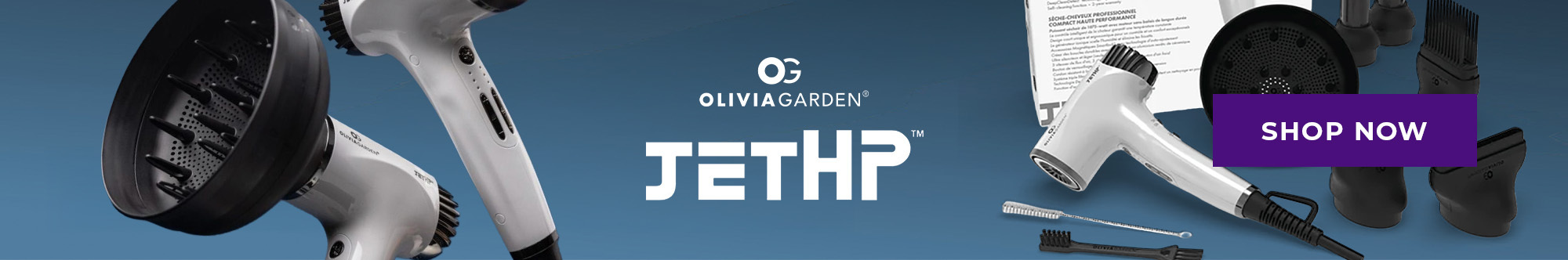 SEPT AD Olivia Garden JetHP Compact Hair Dryer, 1875 Watt