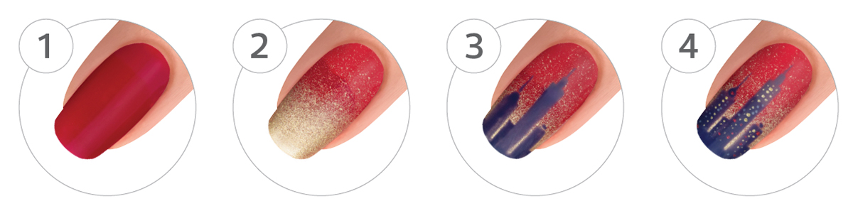 City Lights in Sight Gelish Nail Art
