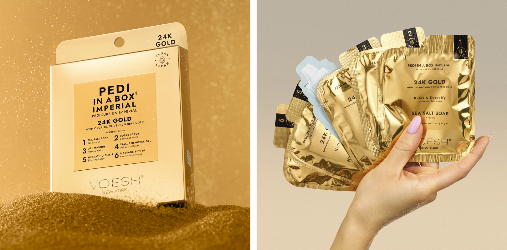 Voesh Imperial Gold Pedi in a Box