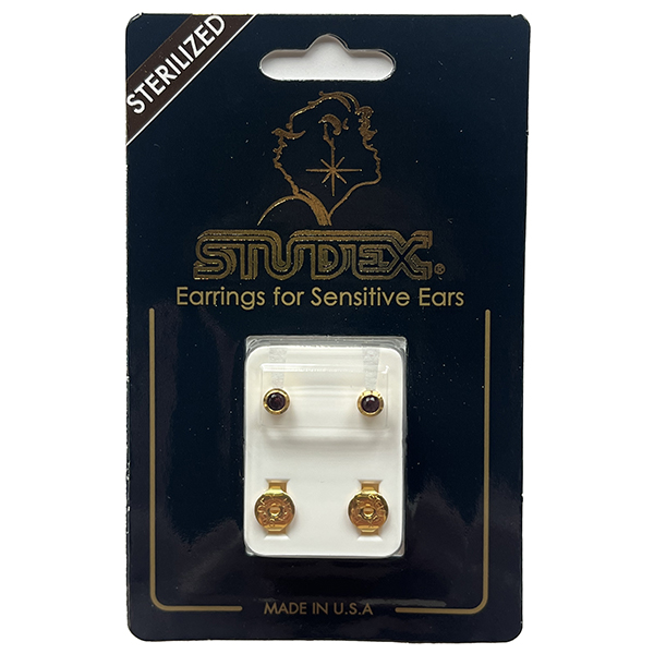 thumbnail image 2 of 12 Pairs Studex Birthstone Stud Earrings - 2mm Stainless Steel Bezel Setting, 16 Gauge Posts, Sterilized 2 of 14
